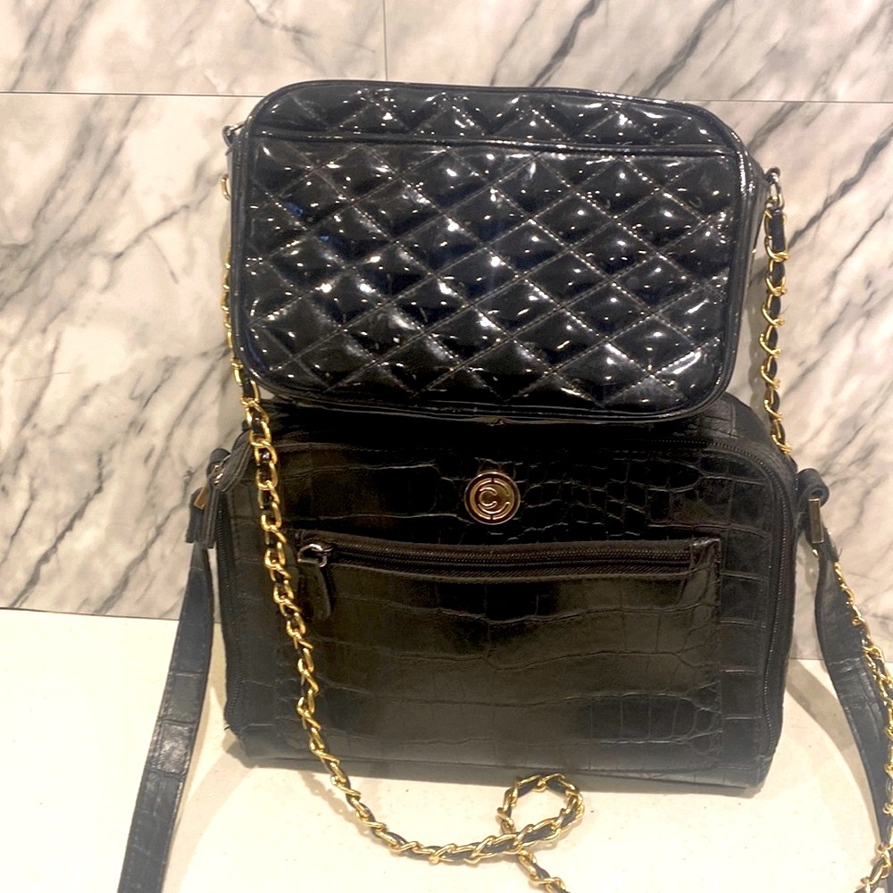 Elegant 2 Black Shoulder Bag - Picture 1 of 12